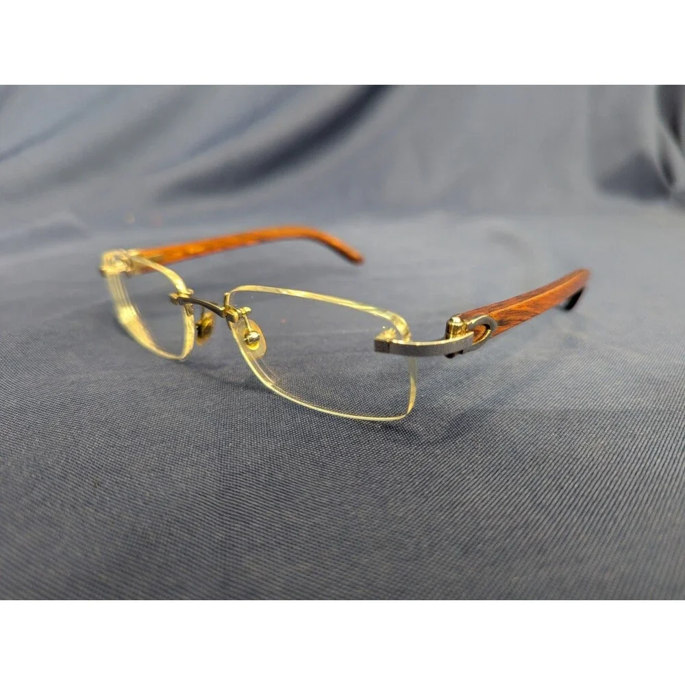 Cartier C Decor Rimless Bubinga Wood 140b Uncut Gems Vintage